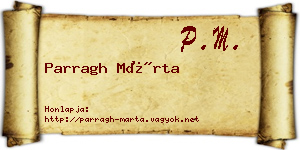 Parragh Márta névjegykártya