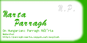 marta parragh business card